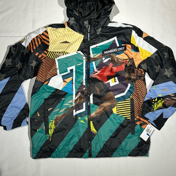 Members Only Other - Members Only Black and Blue Graphic Jacket